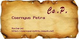 Csernyus Petra névjegykártya